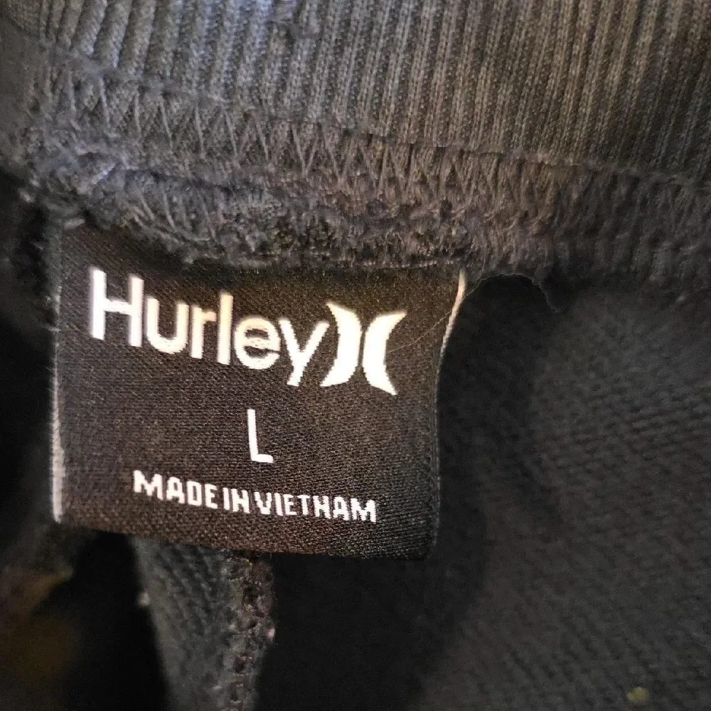 Hurley Black Sweatpants Tapered Cuffed Joggers